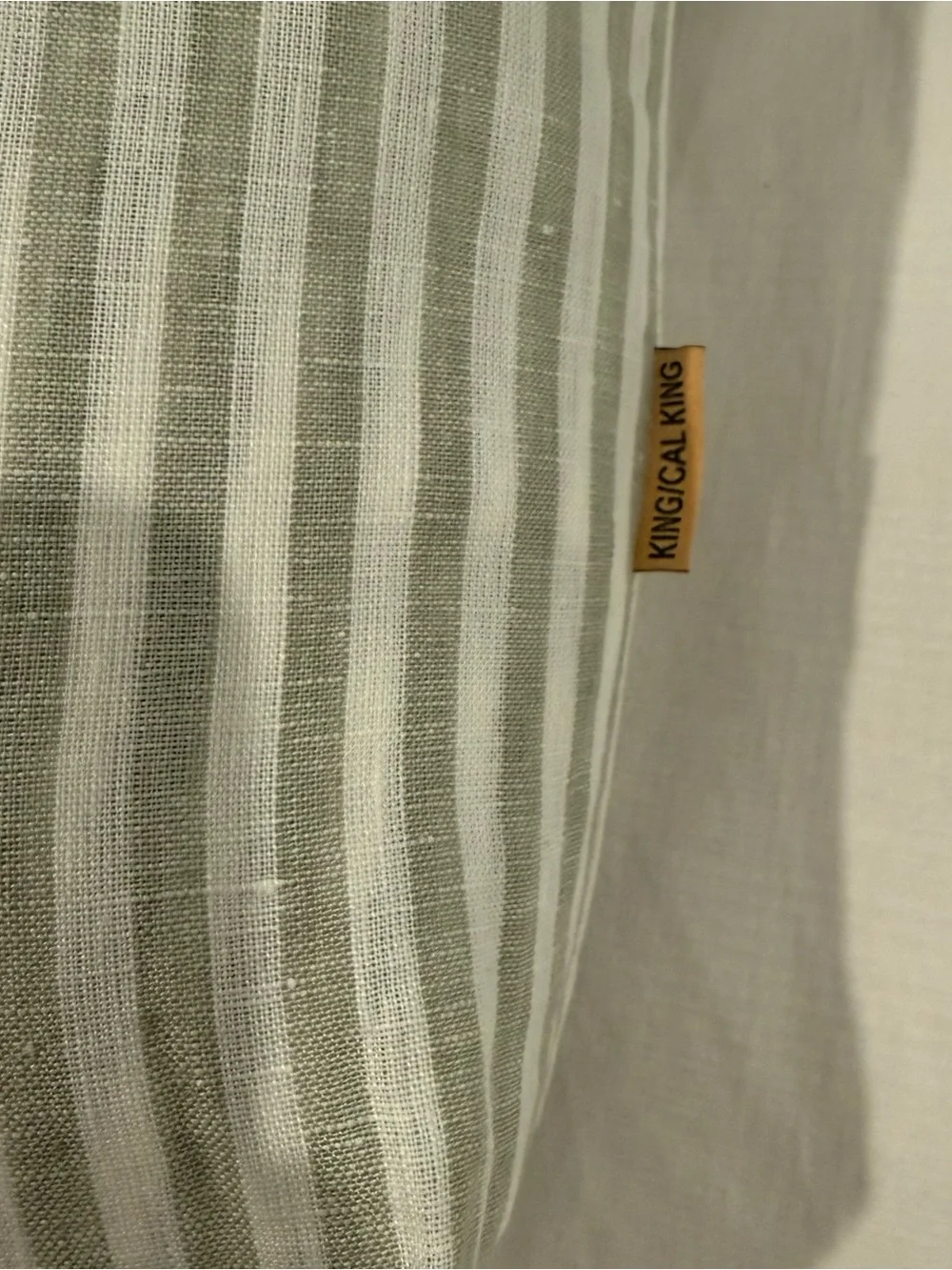 New Quince European Linen Duvet Cover Set King/CalKing WillowLeaf Stripe $224